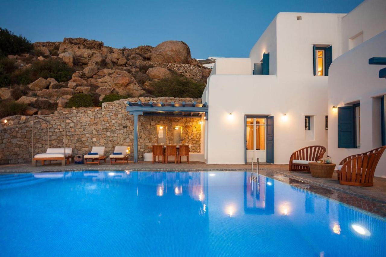 Excellent Mykonos Villa Villa Ambrosia 5 Bedrooms Stunning Sea Views Psarrou Mykonos Town ภายนอก รูปภาพ